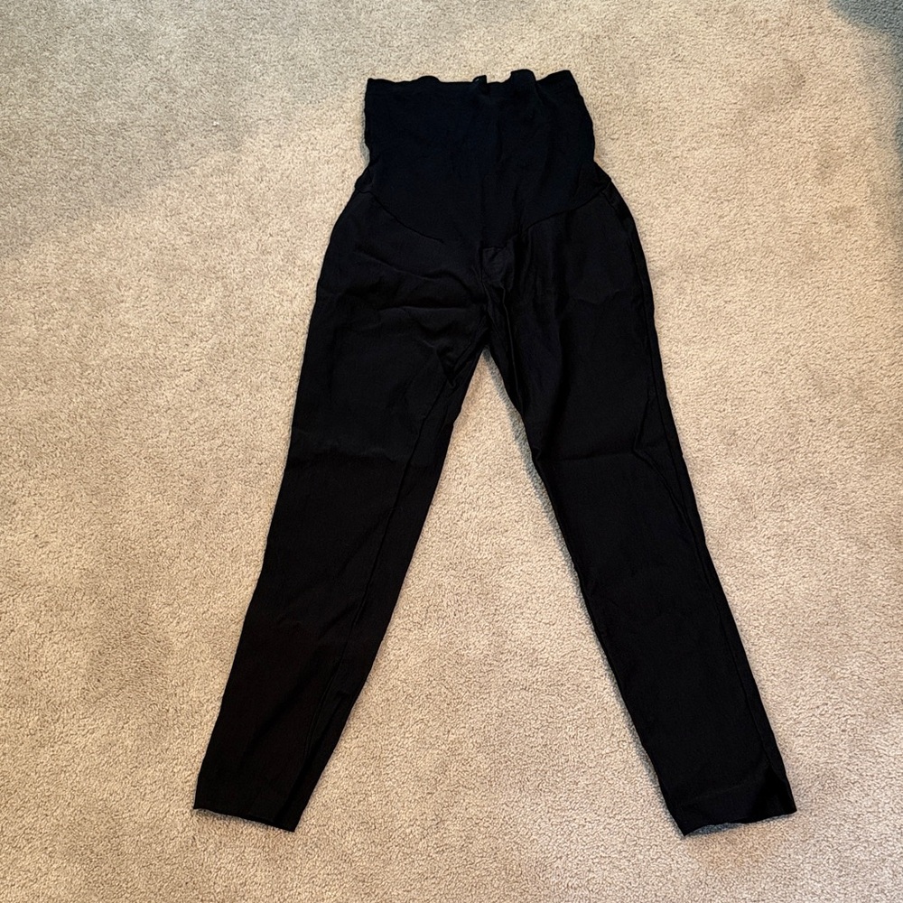 a:glow Black Straight-Leg High-Waist Pants